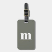 Modern Monogram Initiaal Sage Groen Bagagelabel (Voorkant verticaal)