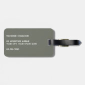 Modern Monogram Initiaal Sage Groen Bagagelabel (Achterkant horizontaal)