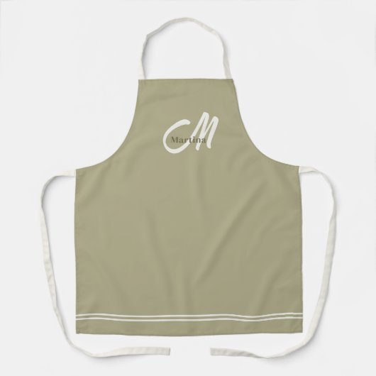 Modern  monogram Initiaal Schort (Voorkant)