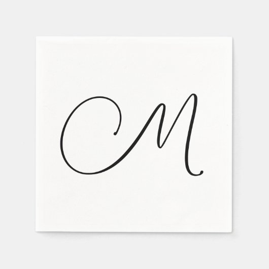 Modern Monogram Initiaal Servet (Voorkant)
