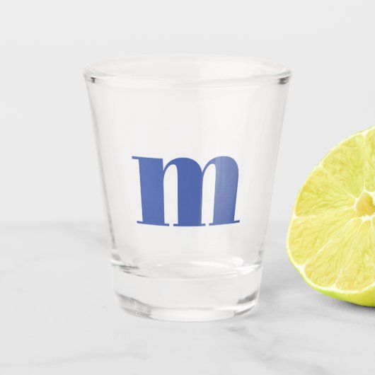 Modern Monogram Initiaal Shot Glas (Voorkant)
