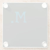 Modern Monogram Initiaal vervangen Voeg de jouwe t Glazen Onderzetter (Achterkant)