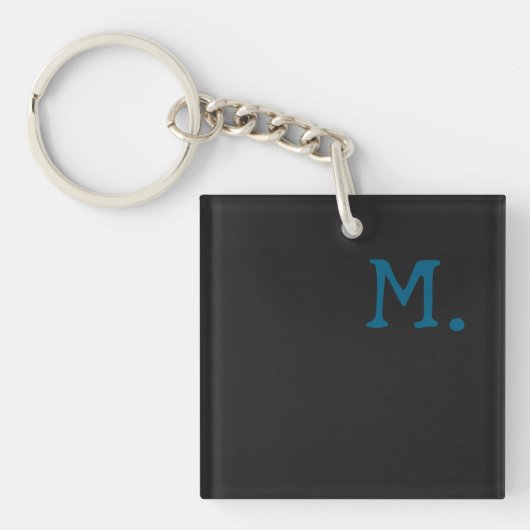 Modern Monogram Initiaal vervangen Voeg de jouwe t Sleutelhanger (voorkant)