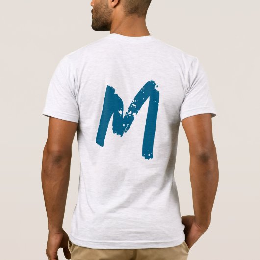 Modern Monogram Initiaal vervangen Voeg de jouwe t T-shirt (Achterkant)