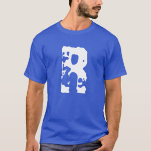 Modern Monogram Initiaal Voeg Jouw tekst Deep Blue T-shirt