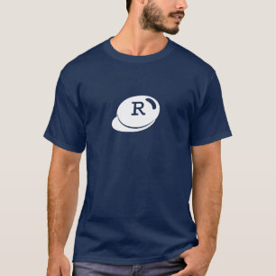 Modern Monogram Initiaal Voeg Jouw tekst Navy Blue T-shirt