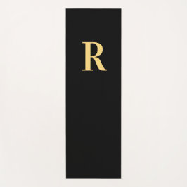 Modern Monogram Initiaal Zwart Goud Yogamat