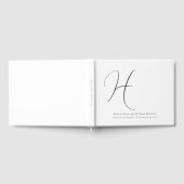 Modern Monogram Initiaal Zwart-wit bruiloft Gastenboek (Volledig)