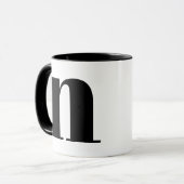 Modern Monogram Initial Letter N Black and White Mok (Voorkant links)