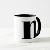 Modern Monogram Initial Letter N Black and White Mok (Voorkant rechts)