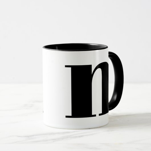 Modern Monogram Initial Letter N Black and White Mok (Voorkant rechts)