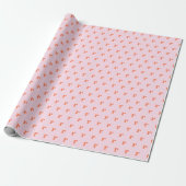 Modern Monogram Initial Letter Pastel Pink Orange Cadeaupapier (Uitgerold)