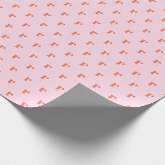 Modern Monogram Initial Letter Pastel Pink Orange Cadeaupapier (Hoek)