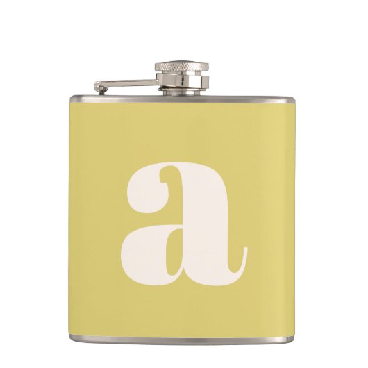 Modern Monogram Initial Letter Soft Yellow Wedding Heupfles (Voorkant)