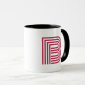 Modern Monogram Initial Letter Stylish Pink Mok (Voorkant rechts)