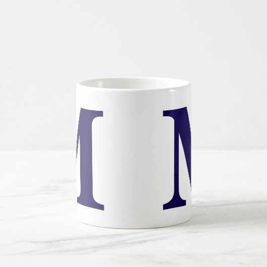 Modern Monogram Initial Modern Blue Coffee Mug  Koffiemok (Center)