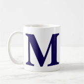 Modern Monogram Initial Modern Blue Coffee Mug  Koffiemok (Links)
