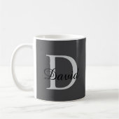 Modern Monogram Initial & Name Mug | Elegant Scrip Koffiemok (Links)