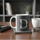 Modern Monogram Initial & Name Mug | Elegant Scrip Koffiemok