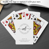 Modern Monogram Initialen Logo White Pokerkaarten