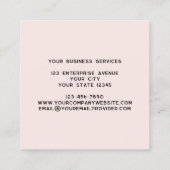 Modern Monogram Initialen Naam Blush Roze Vierkante Visitekaartje (Achterkant)