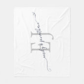 Modern Monogram Initialen Names White Fleece Deken (Voorkant)