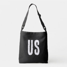 Modern monogram initialen zwart-wit crossbody tas