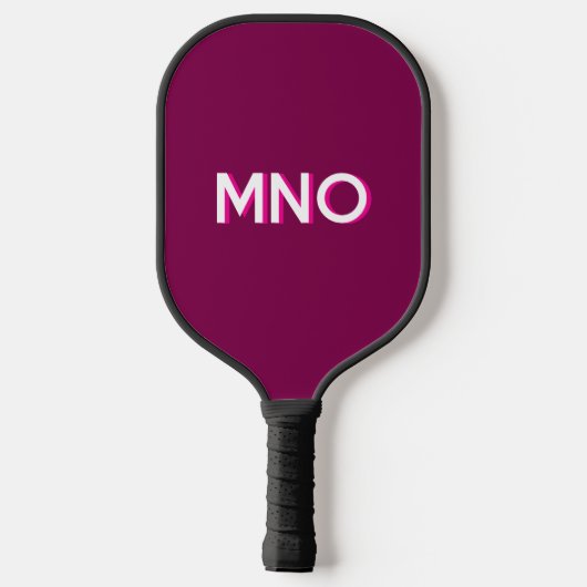 Modern Monogram Initials Drop Shadow Cherry Pink Pickleball Paddle (Achterkant)