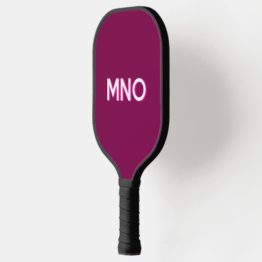 Modern Monogram Initials Drop Shadow Cherry Pink Pickleball Paddle (Links)