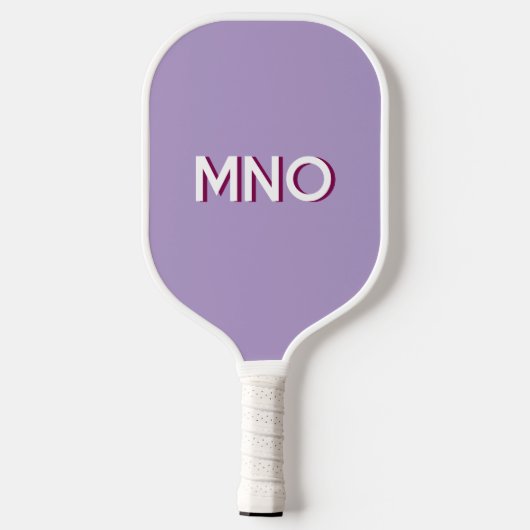 Modern Monogram Initials Drop Shadow Pastel Lilac Pickleball Paddle (Achterkant)
