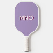 Modern Monogram Initials Drop Shadow Pastel Lilac Pickleball Paddle (Voorkant)