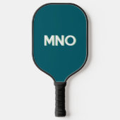 Modern Monogram Initials Drop Shadow Teal Green Pickleball Paddle (Voorkant)