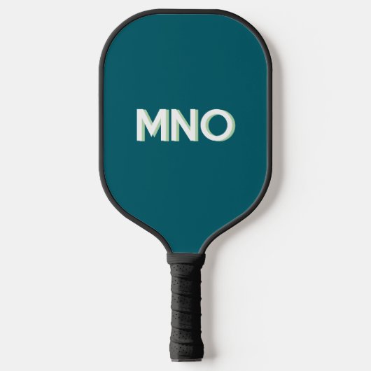 Modern Monogram Initials Drop Shadow Teal Green Pickleball Paddle (Voorkant)