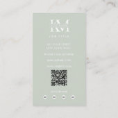 Modern Monogram Initials Professional Sage Green Visitekaartje (Achterkant)
