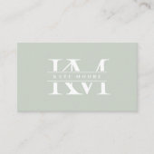 Modern Monogram Initials Professional Sage Green Visitekaartje (Voorkant)