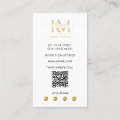 Modern Monogram Initials Professional White Gold Visitekaartje (Achterkant)