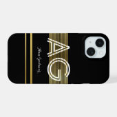 modern monogram iPhone 15 hoesje (Achterkant horizontaal)