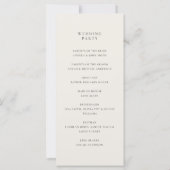 Modern Monogram Ivoor Wedding Programma (Achterkant)