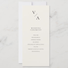 Modern Monogram Ivoor Wedding Programma
