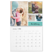 Modern monogram je familie 41 foto-collage raster kalender (Jan 2026)