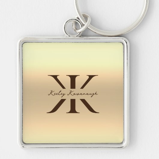 Modern Monogram K Gold Elegant Professional Sleutelhanger (Voorkant)