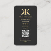 Modern Monogram K Professionele Marketing Visitekaartje (Achterkant)