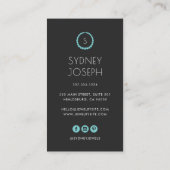 Modern Monogram Ketting Logo | Ontwerp van juwelen Visitekaartje (Achterkant)