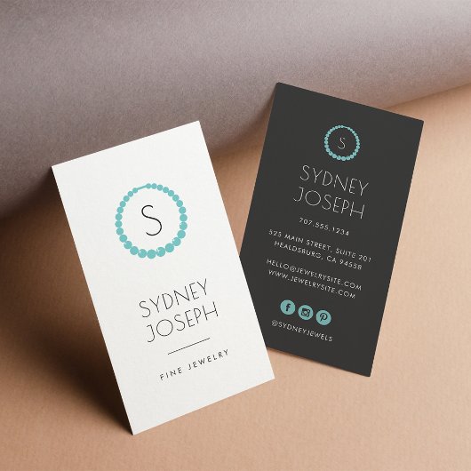 Modern Monogram Ketting Logo | Ontwerp van juwelen Visitekaartje