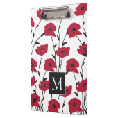 Modern Monogram Klaprozen Patroon Klembord (Links)
