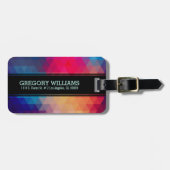 Modern Monogram Kleurrijk Geometrisch Patroon Bagagelabel (Voorkant horizontaal)