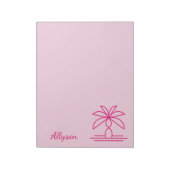 Modern monogram kleurrijk stijlvol roze notitieblok (Linkerzijde)