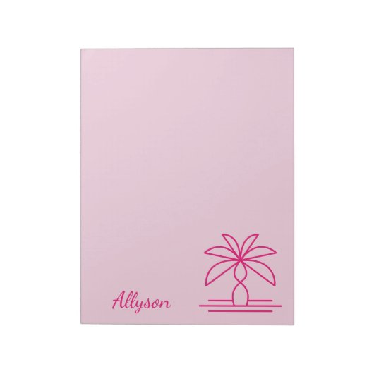 Modern monogram kleurrijk stijlvol roze notitieblok (Linkerzijde)