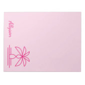 Modern monogram kleurrijk stijlvol roze notitieblok (Voorkant)