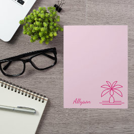 Modern monogram kleurrijk stijlvol roze notitieblok